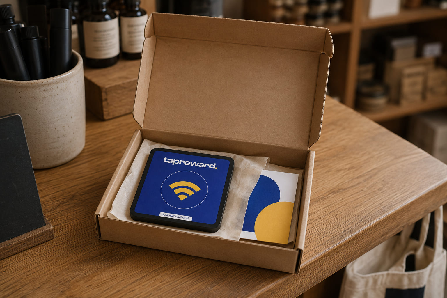 The TapReward tap tag arriving in its postal box