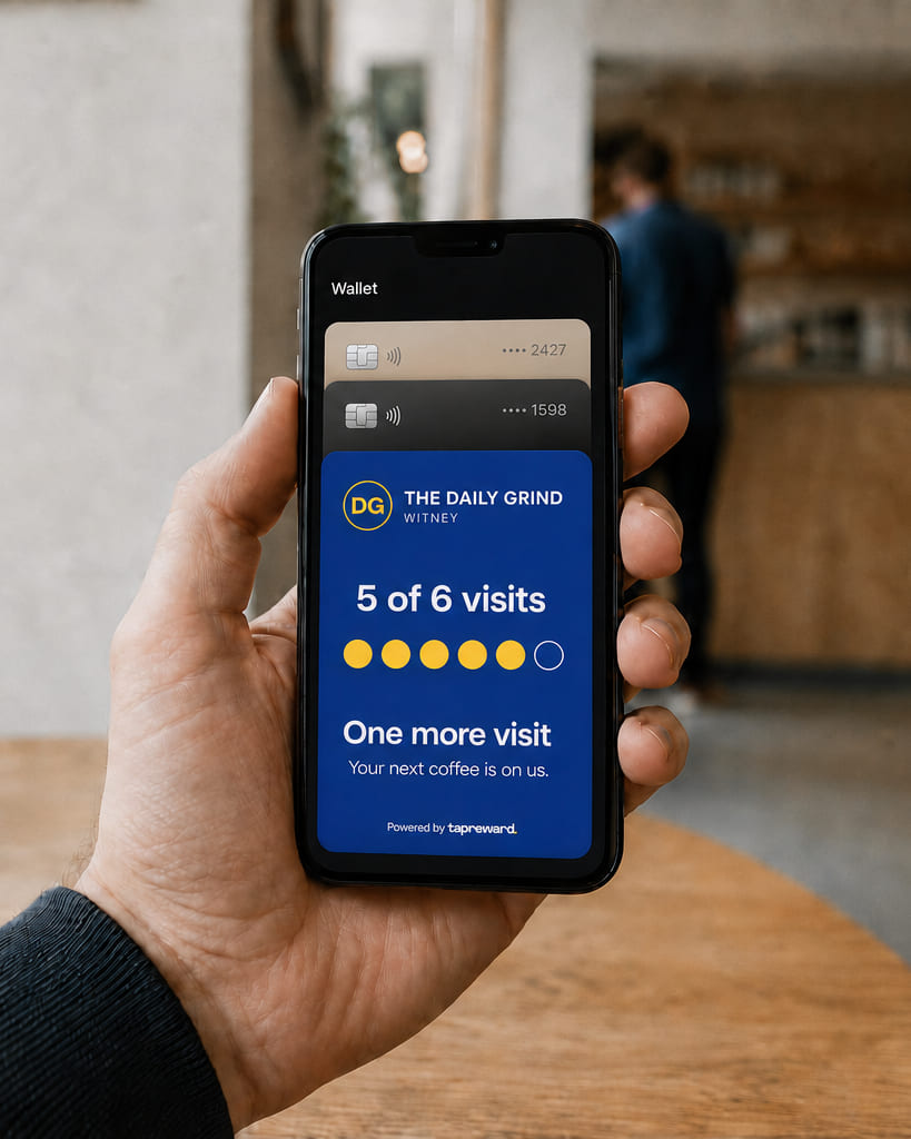 A TapReward loyalty card in Apple Wallet